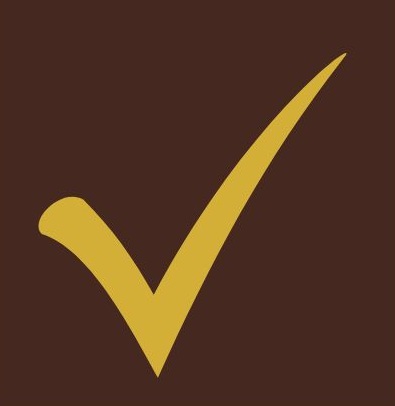 check jaune fond marron
